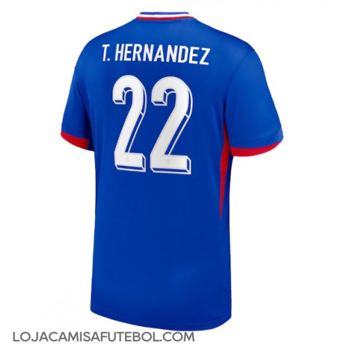 Camisa de Futebol França Theo Hernandez #22 Equipamento Principal Europeu 2024 Manga Curta